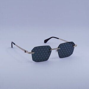 Palm Angels PERI10G QUARTZ 7607 Sunglasses Gold Geometric Frame, Grey Lenses